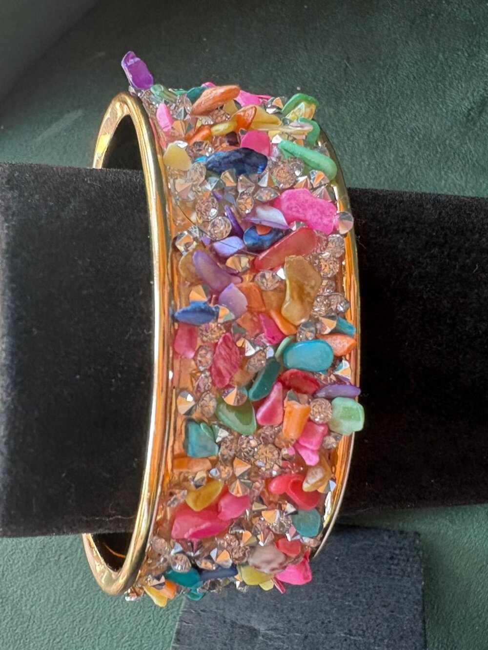 Cuff Bracelet with Colorful Chips
